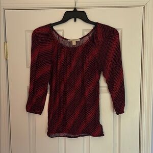 Michael Kors Red and Black Blouse
